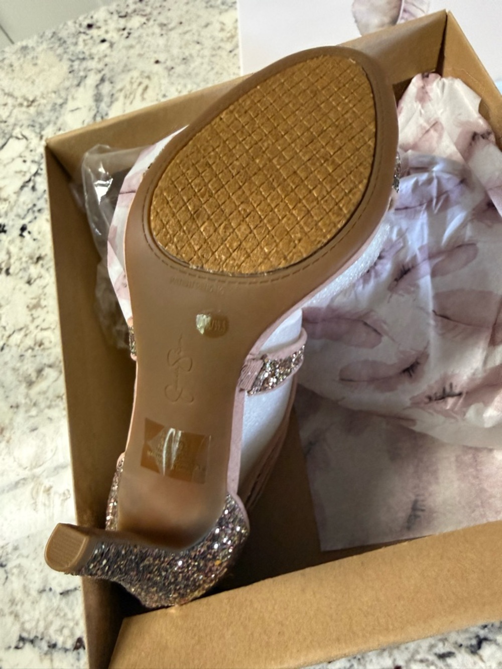 Glitter Crisscross Ankle Strap Sandals - Picture 5 of 5